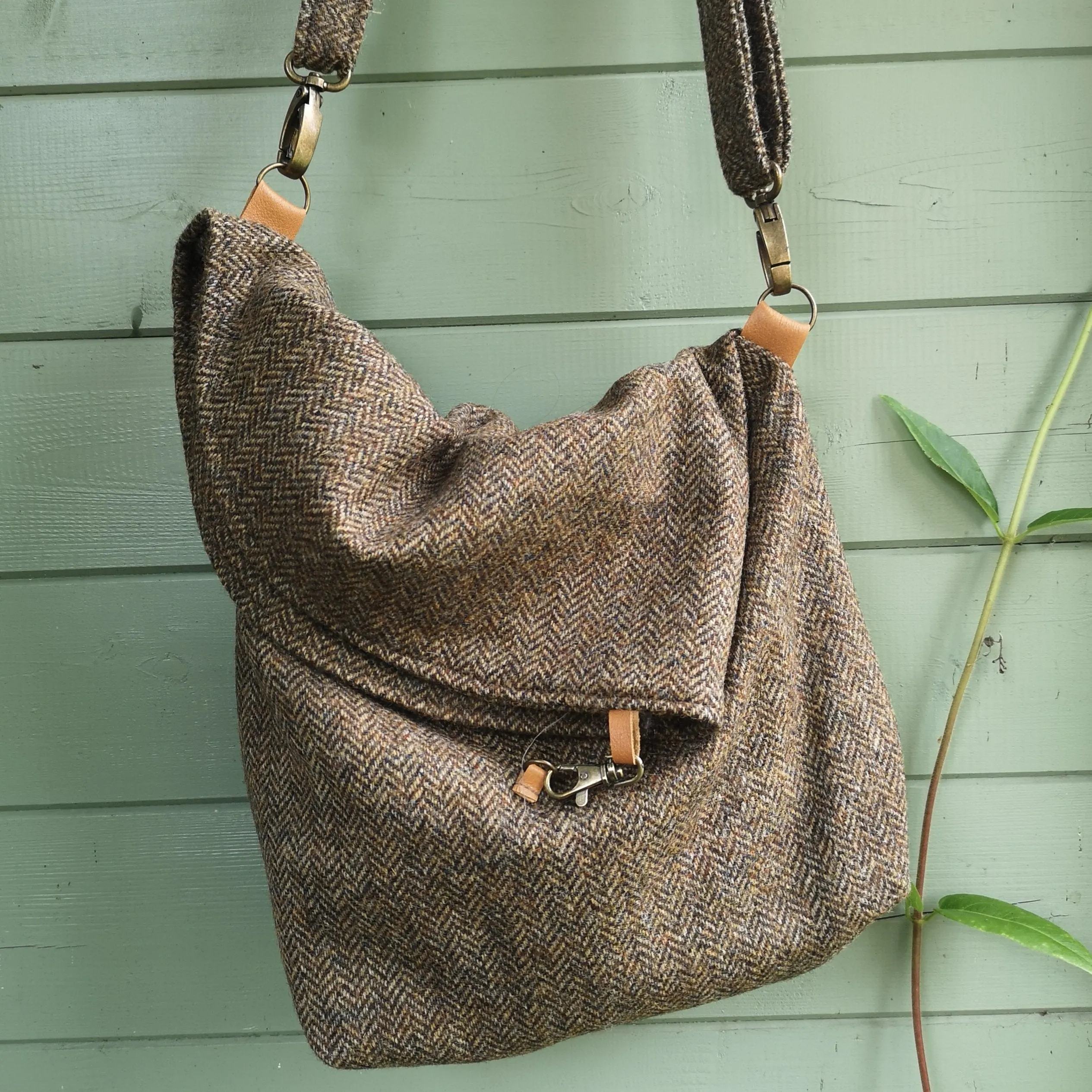 Ludford Slouch Bag - Country Brown British Tweed