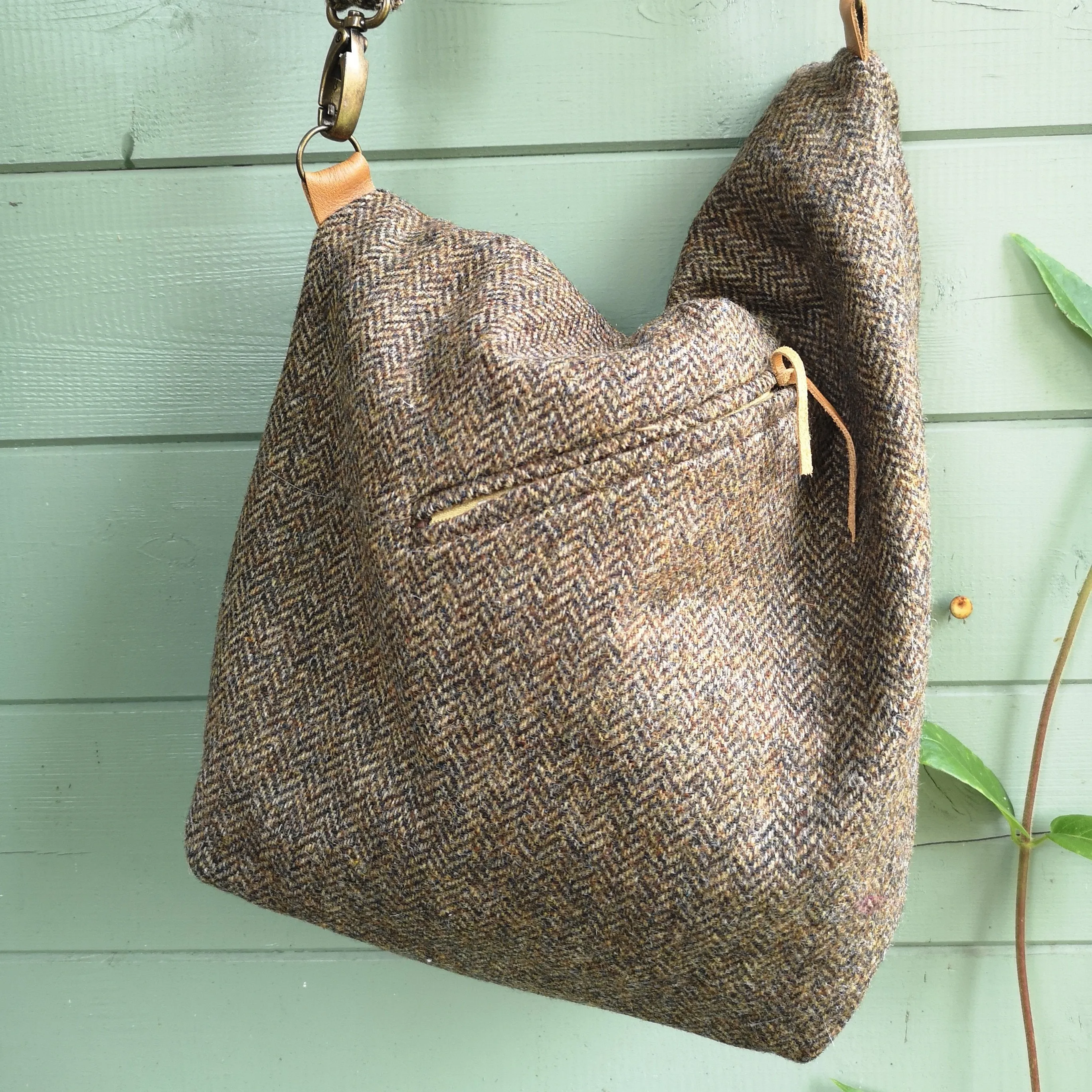 Ludford Slouch Bag - Country Brown British Tweed