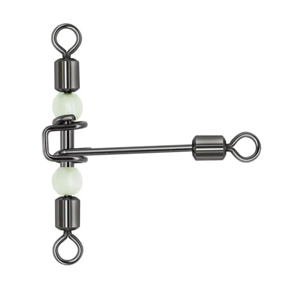 Luminous Glow Beads Fishing Swivels: Illuminate Your Catch - Pack of 10