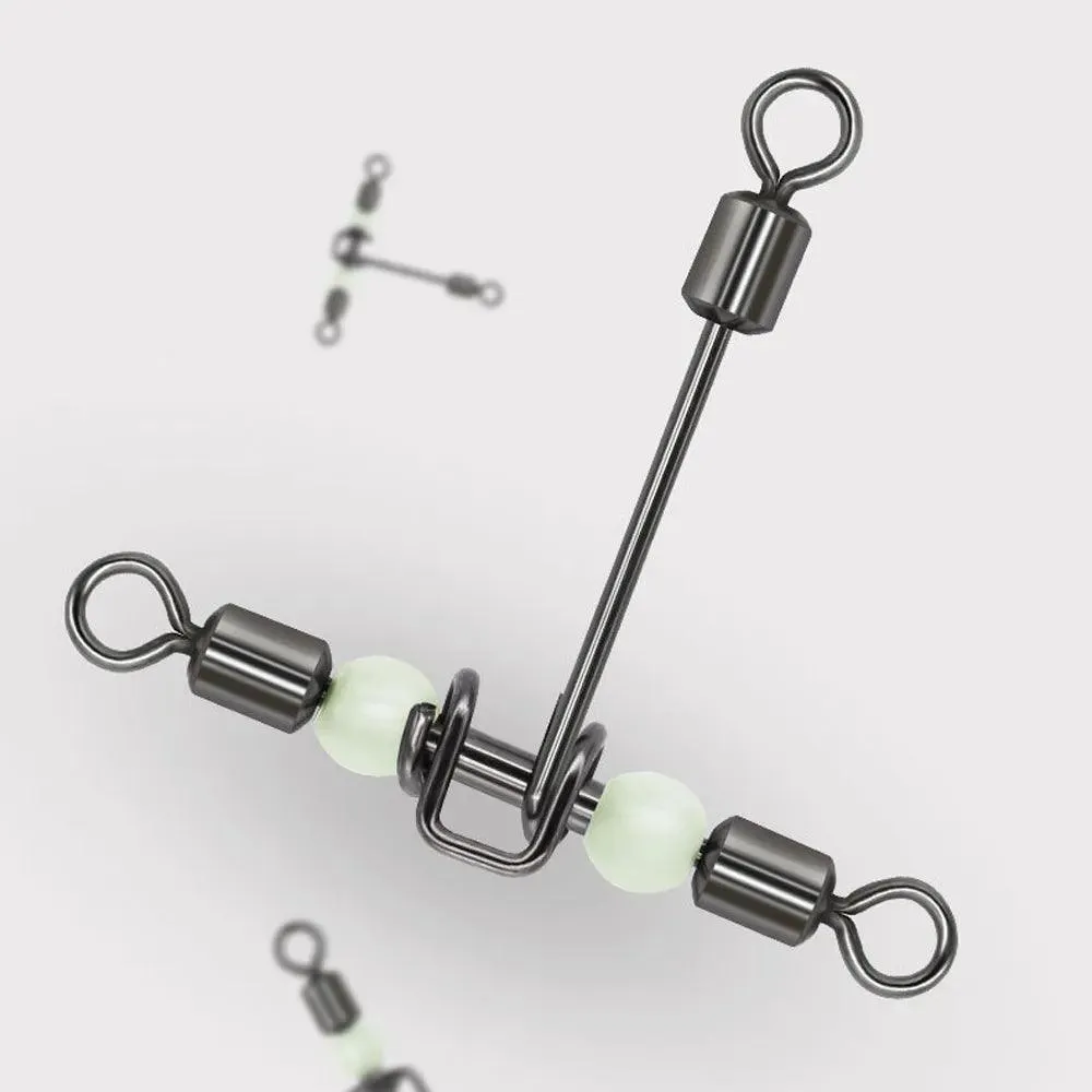 Luminous Glow Beads Fishing Swivels: Illuminate Your Catch - Pack of 10