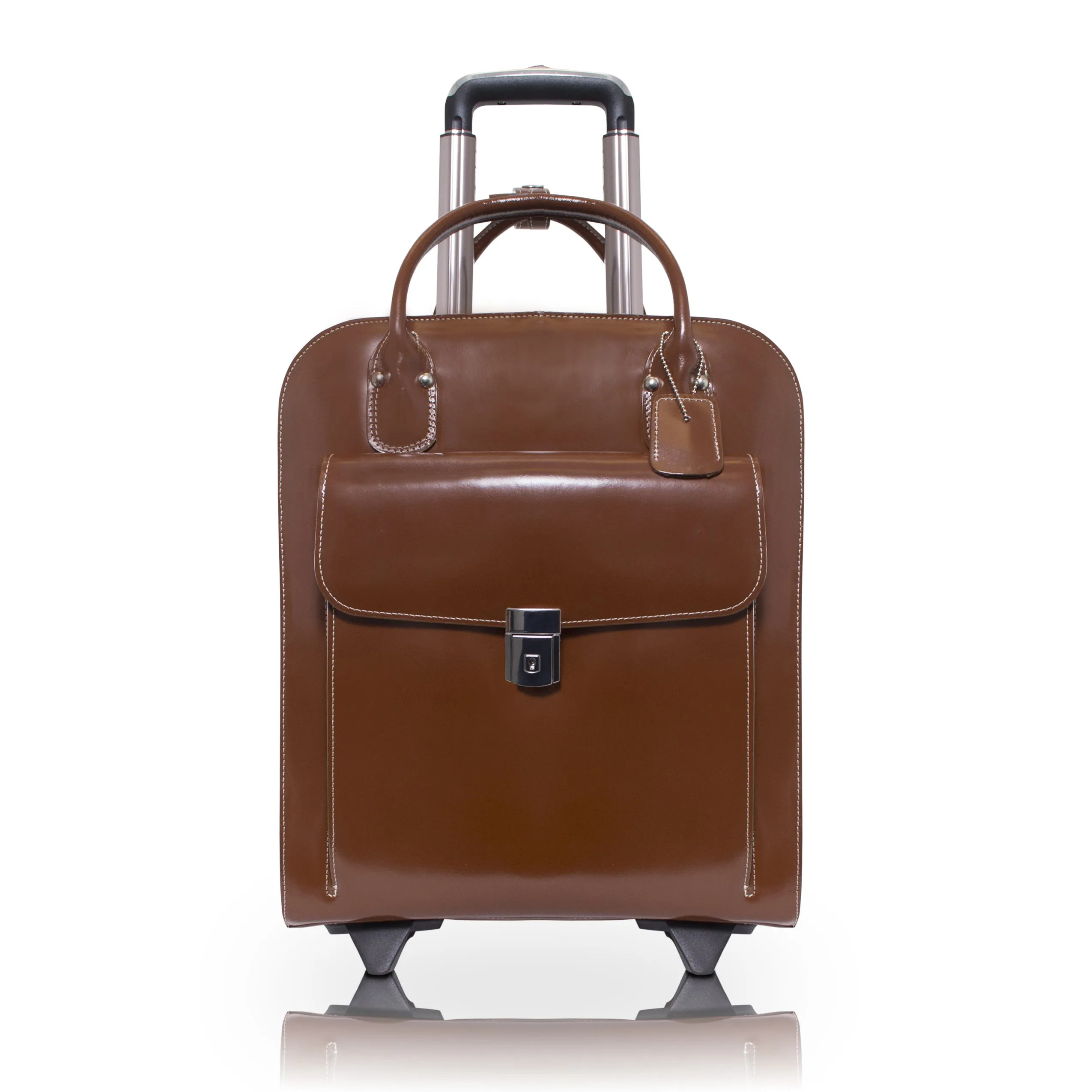 McKlein UPTOWN 15" Leather Vertical Wheeled Ladies' Laptop Briefcase