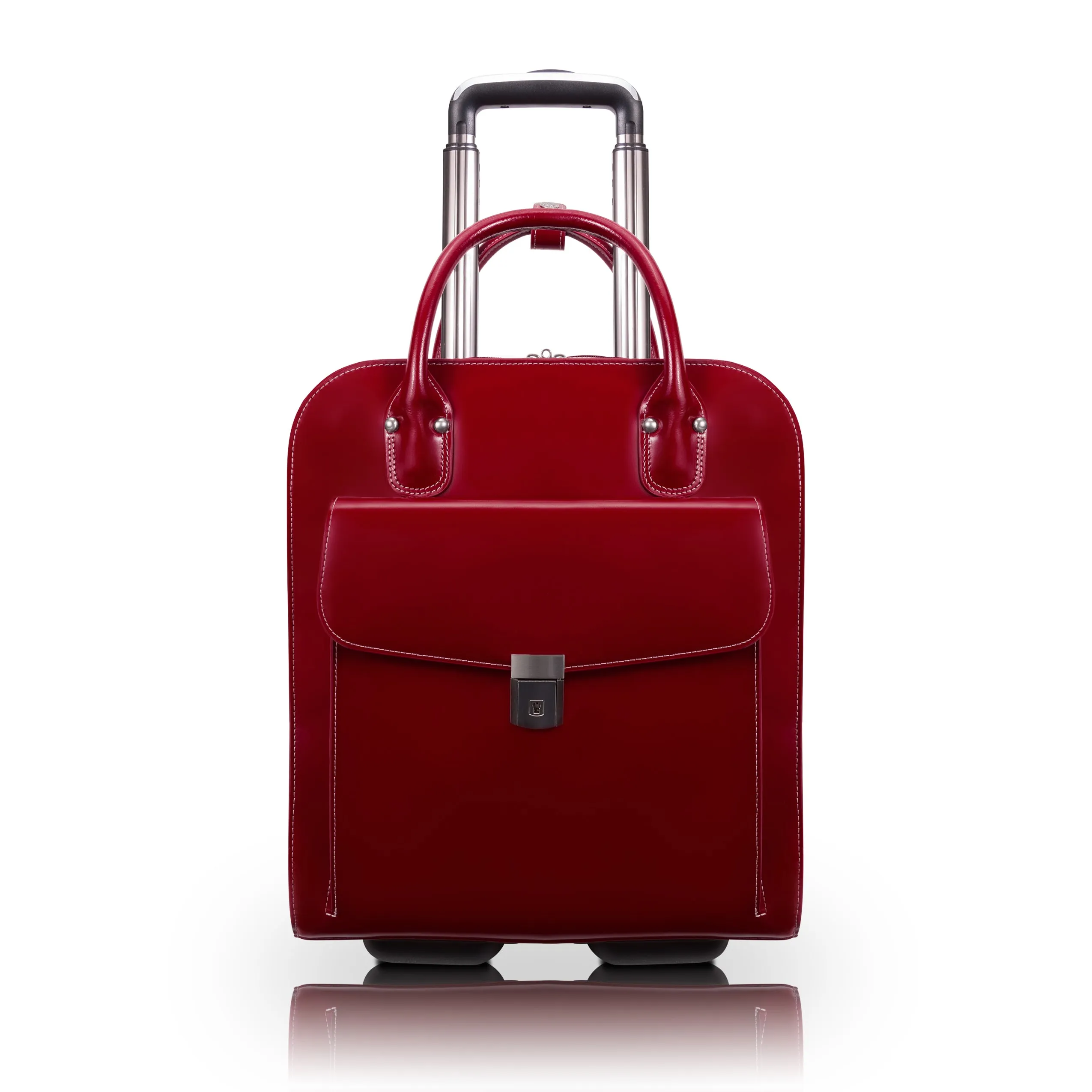 McKlein UPTOWN 15" Leather Vertical Wheeled Ladies' Laptop Briefcase