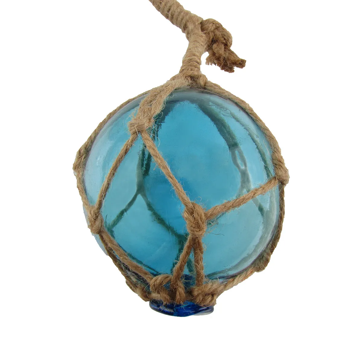 Nautical Fish Net Blue Glass Float Buoys