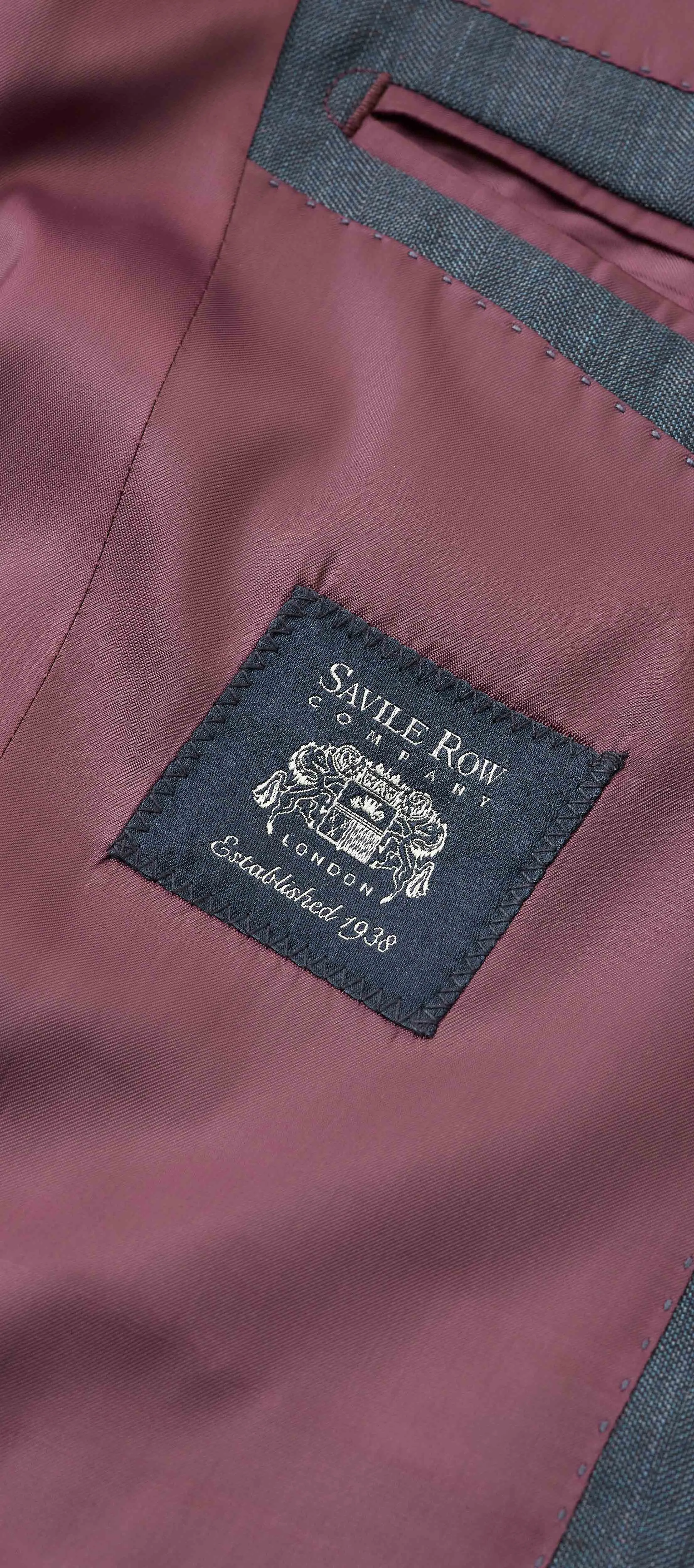 Navy Herringbone Wool-Blend Suit
