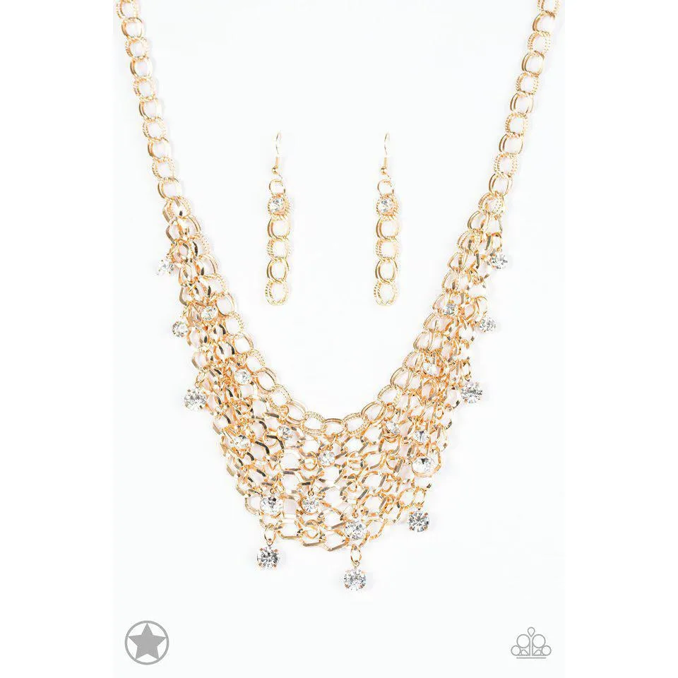 Paparazzi Fishing For Compliments Gold Necklace & Earrings Set