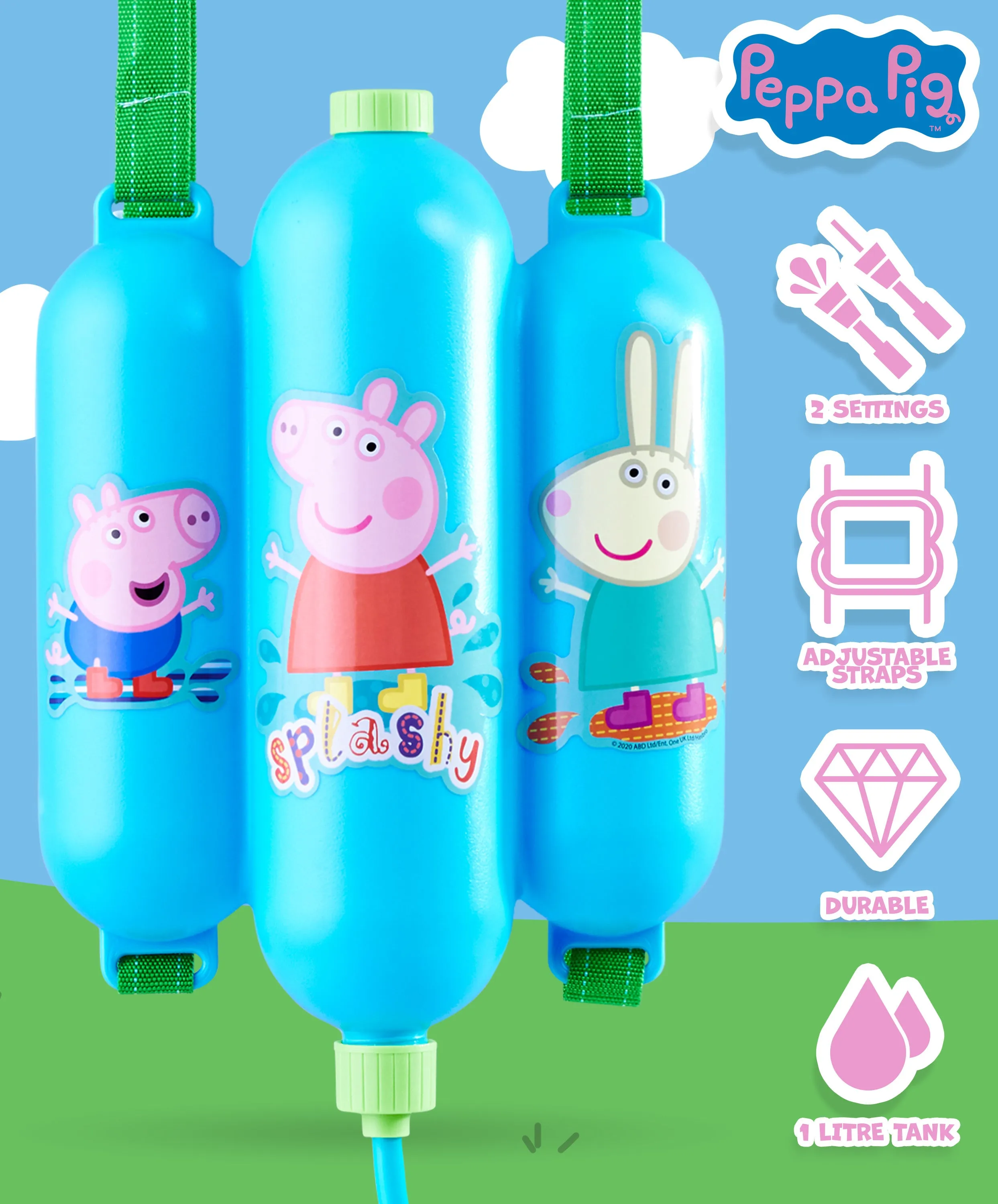 Peppa Pig Water Gun Backpack Kids Outdoor Water Toys