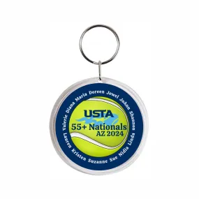 Personalized Acrylic Tennis Keychain Bag Tag