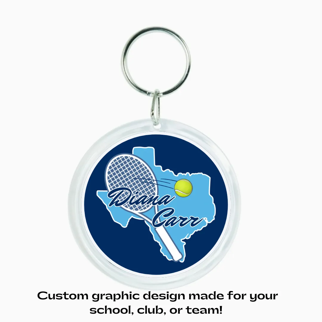 Personalized Acrylic Tennis Keychain Bag Tag