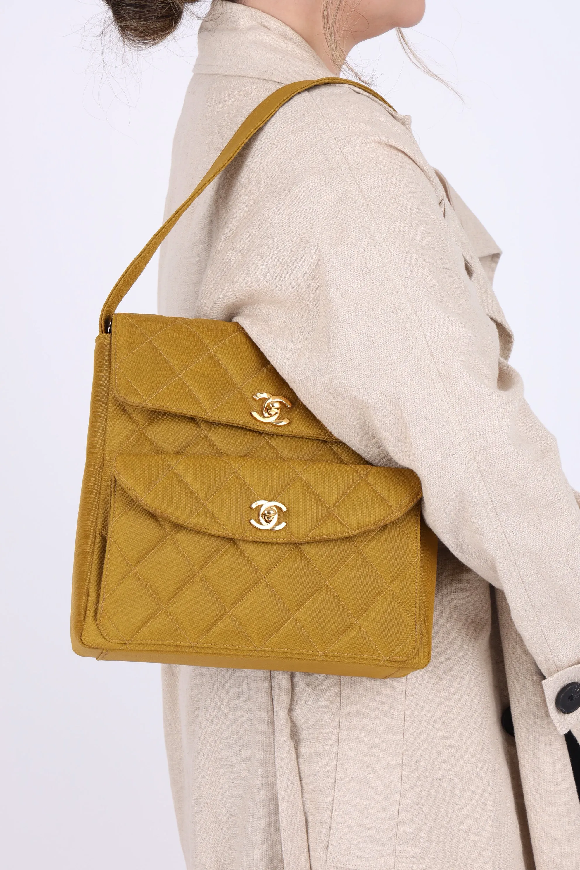 Rare CL 1996 Double Turnlock Shoulder Bag