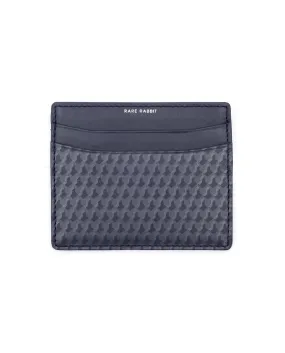 Rare Rabbit Mens Drac Blue Slim RFID Monogram Print Credit Card Holder