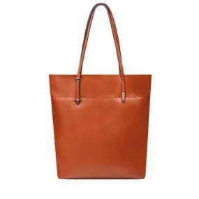 Simple Style Buckle and PU Leather Design Women's Shoulder Bag - Brown