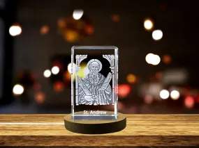 St. Andrew crystal 3D Engraved Crystal - Patron Saint of Fishermen and Russia