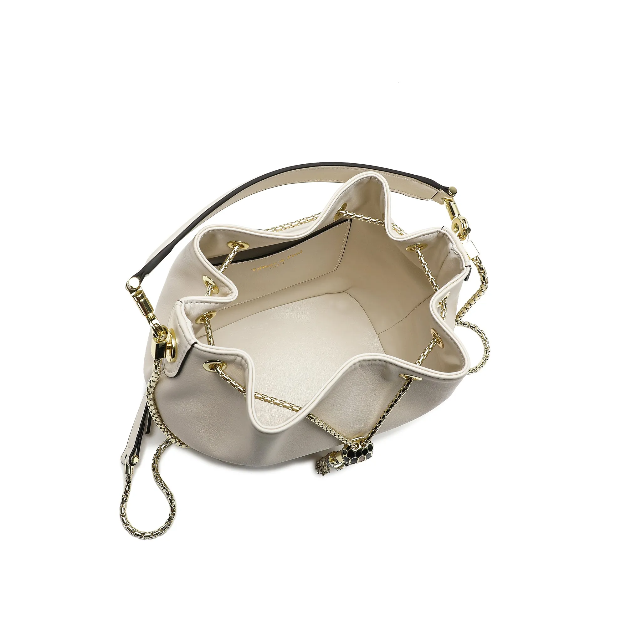 Tiffany & Fred Smooth Leather Drawstring Bag