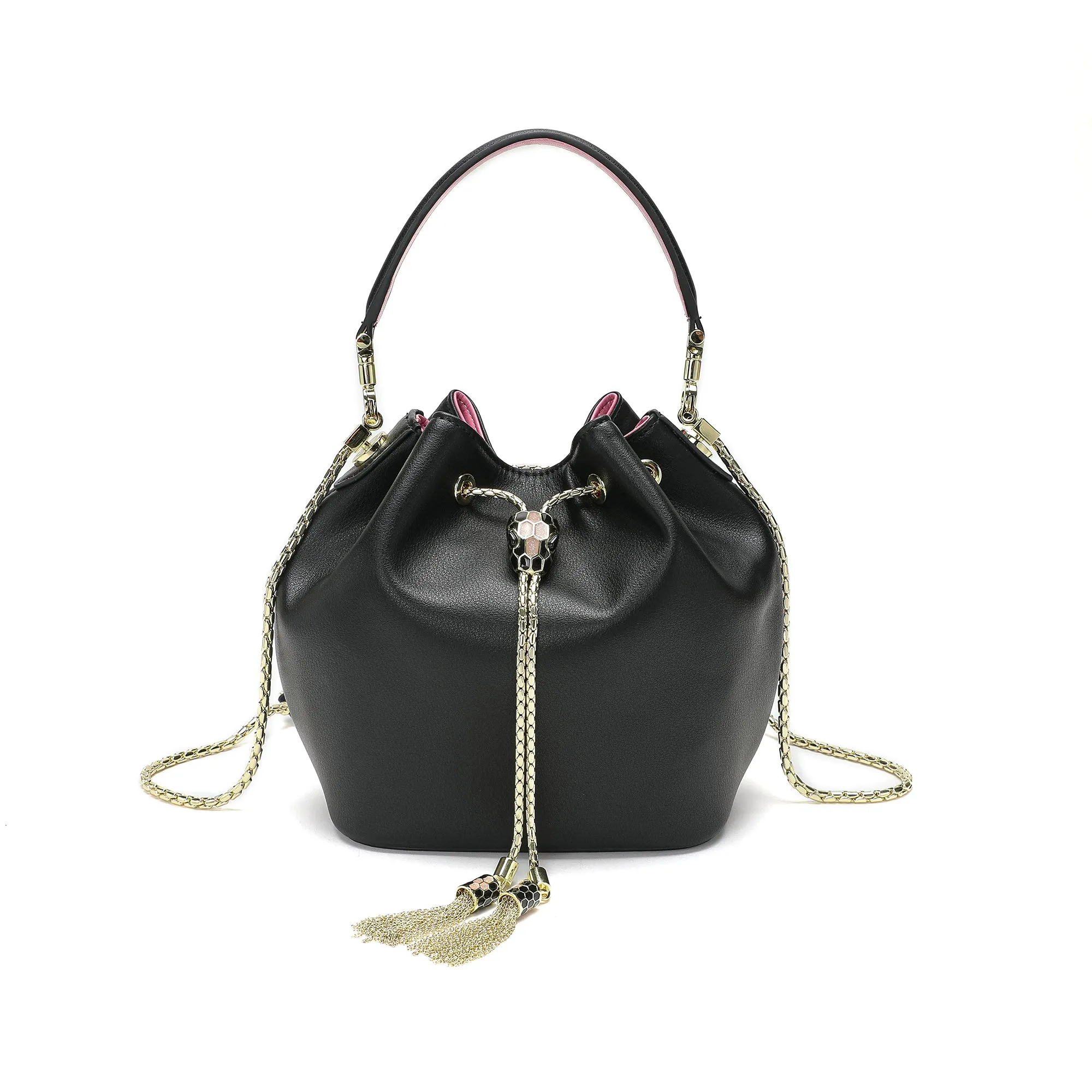 Tiffany & Fred Smooth Leather Drawstring Bag