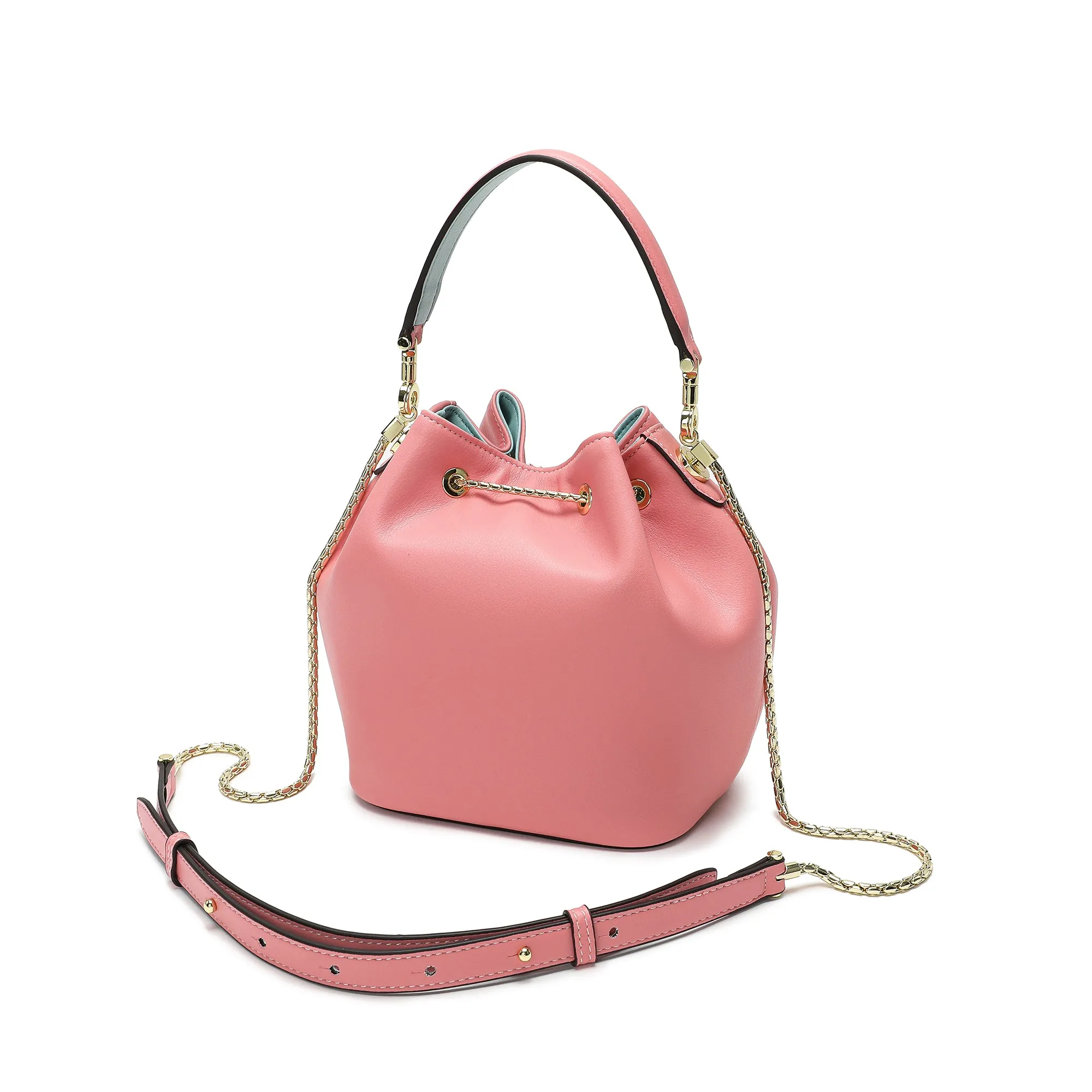 Tiffany & Fred Smooth Leather Drawstring Bag