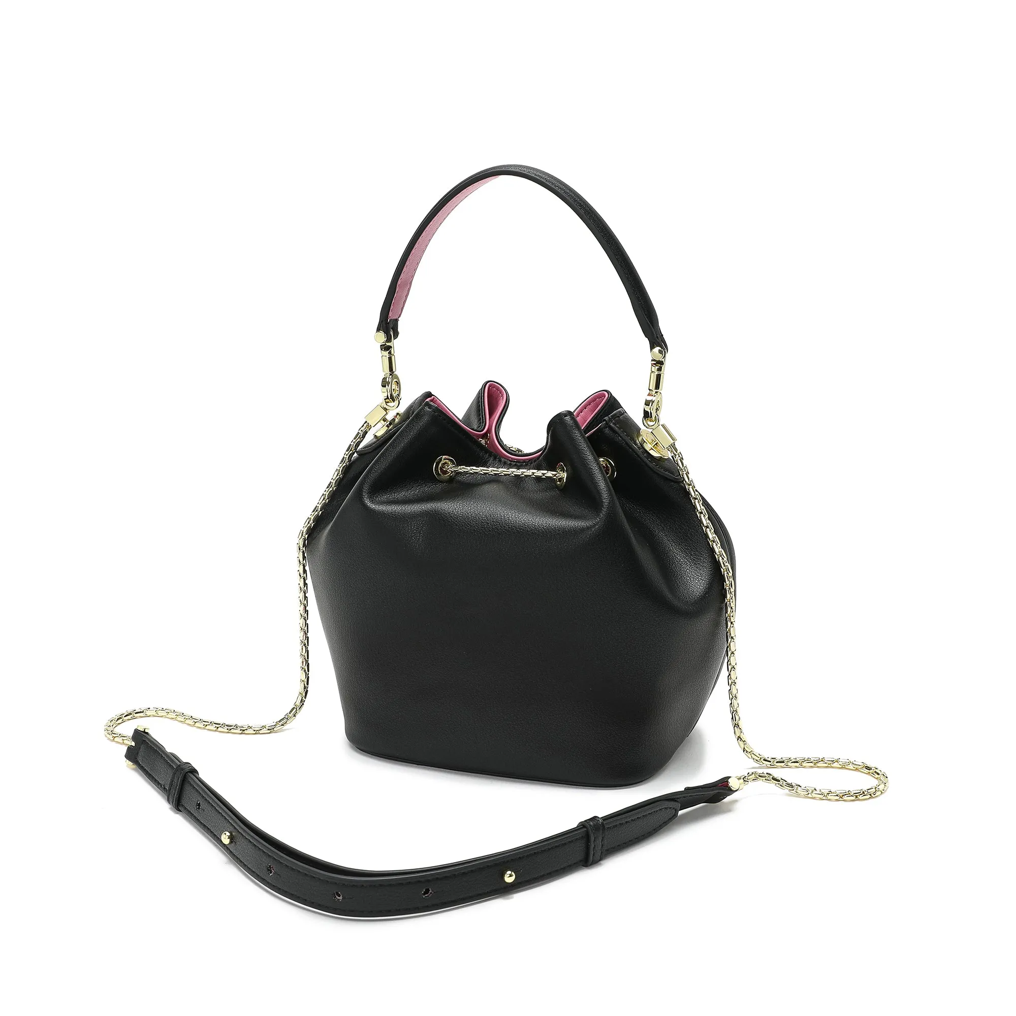 Tiffany & Fred Smooth Leather Drawstring Bag