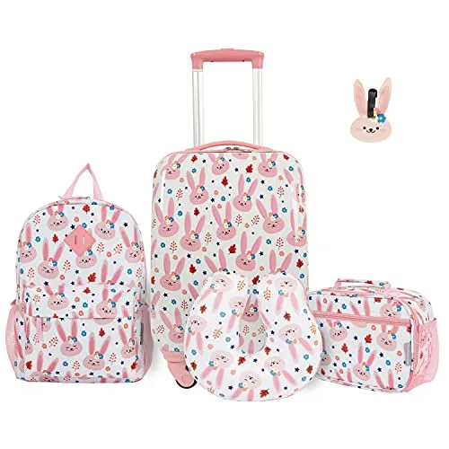 Travelers Club Kids' 5 Piece Luggage Travel Set, Bunny