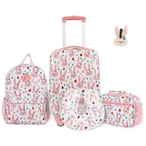 Travelers Club Kids' 5 Piece Luggage Travel Set, Bunny
